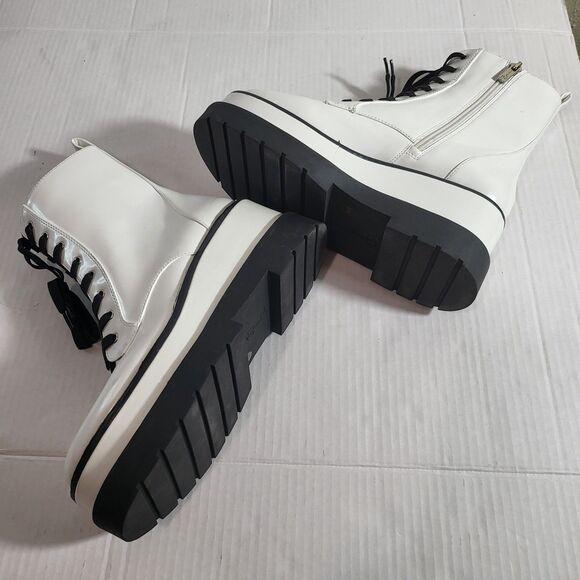 Jessica Simpson Women Imelda Platform Combat Boot White Sz 8 - Picture 5 of 6